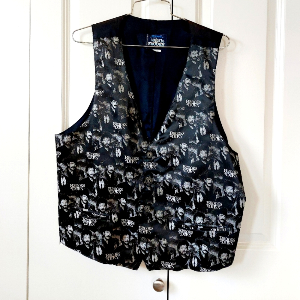 Brooks & Dunn Panhandle Slim Button Up Vest Large Womens Country Western USA Mad